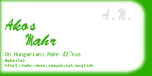 akos mahr business card